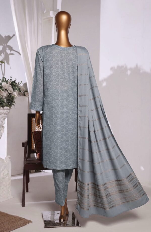 HZ Khaddar Embroidered Shirt with Dyed Karandi Shawl Collection - KES-70 - Image 3