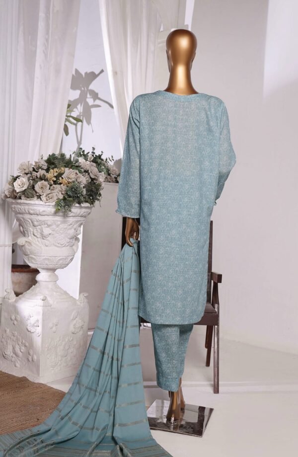 HZ Khaddar Embroidered Shirt with Dyed Karandi Shawl Collection - KES-69 - Image 3