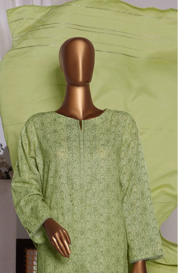 HZ Khaddar Embroidered Shirt with Dyed Karandi Shawl Collection - KES-65 - Image 2