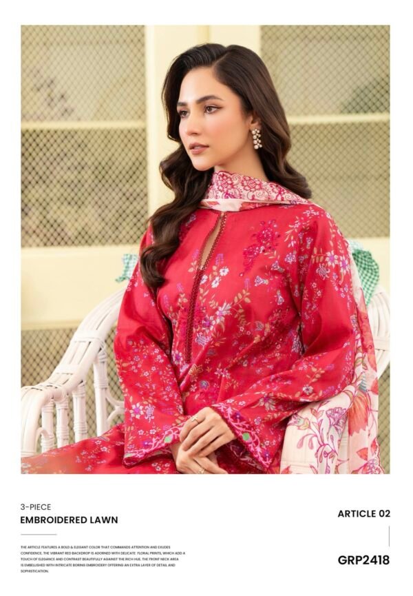 Rang Pasand by Gull Jee - PREMIUM 3 PC UNSTITCHED EMBROIDERED COLLECTION- A02 - Image 2