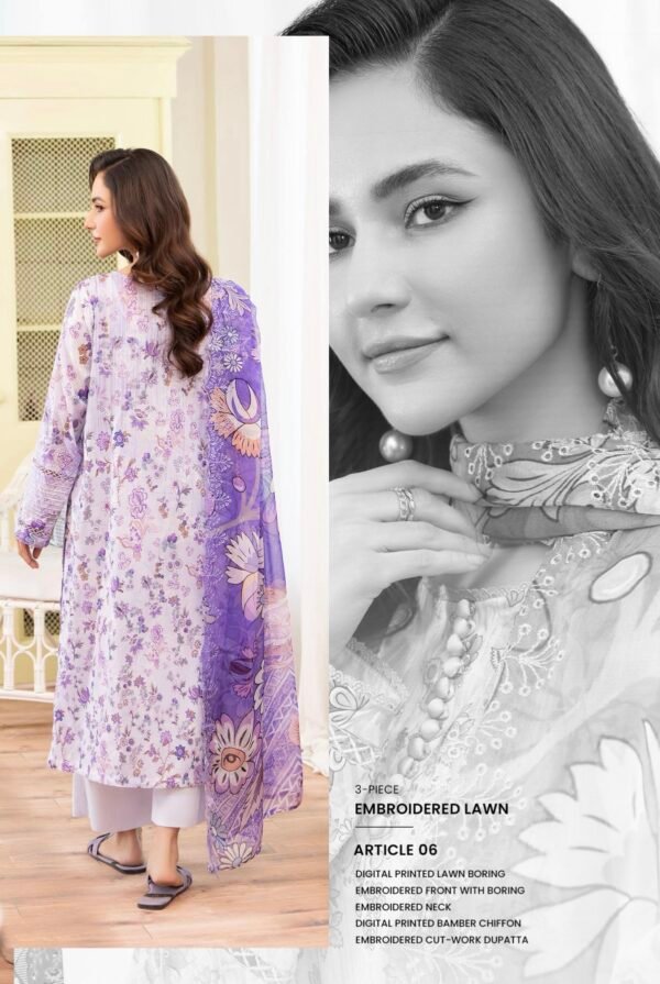 Rang Pasand by Gull Jee - PREMIUM 3 PC UNSTITCHED EMBROIDERED COLLECTION- A06 - Image 2