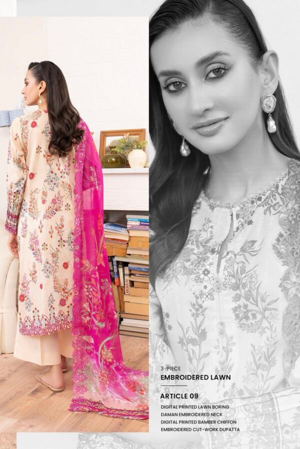 Rang Pasand by Gull Jee - PREMIUM 3 PC UNSTITCHED EMBROIDERED COLLECTION- A09 - Image 2