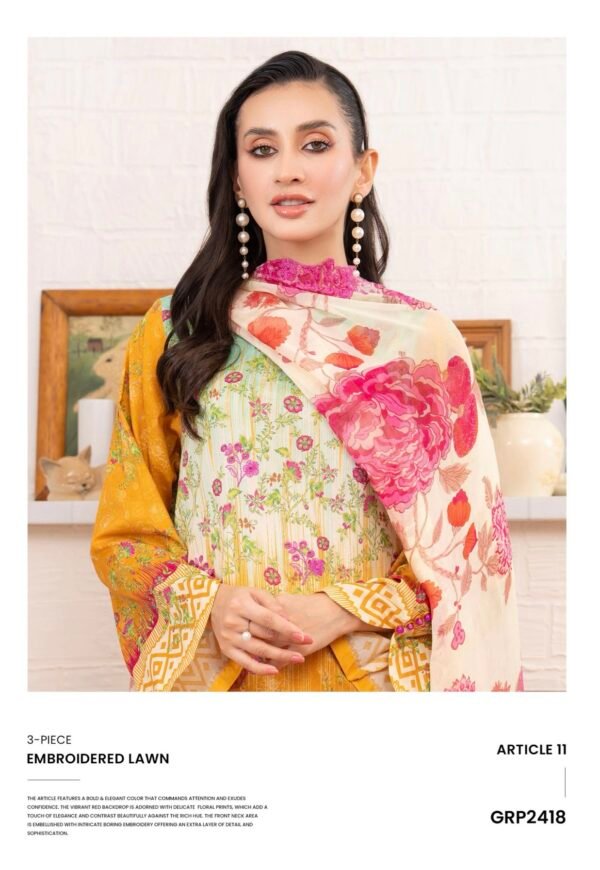 Rang Pasand by Gull Jee - PREMIUM 3 PC UNSTITCHED EMBROIDERED COLLECTION- A11 - Image 2