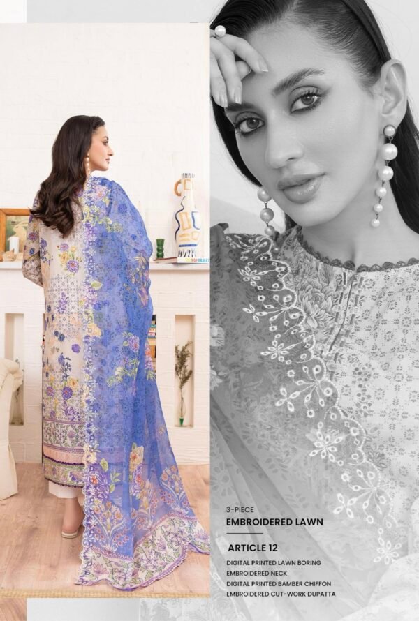 Rang Pasand by Gull Jee - PREMIUM 3 PC UNSTITCHED EMBROIDERED COLLECTION- A12 - Image 2