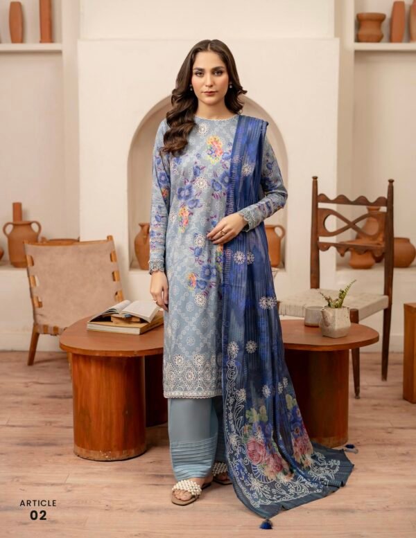 MAHAJAL by Gull Jee – PREMIUM 3 PC UNSTITCHED EMBROIDERED COLLECTION ‘25- A02