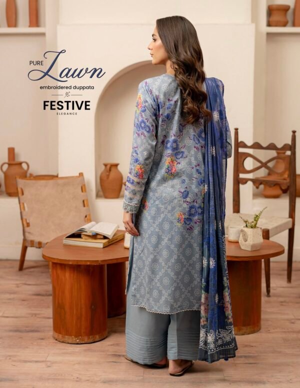 MAHAJAL by Gull Jee – PREMIUM 3 PC UNSTITCHED EMBROIDERED COLLECTION ‘25- A02 - Image 3