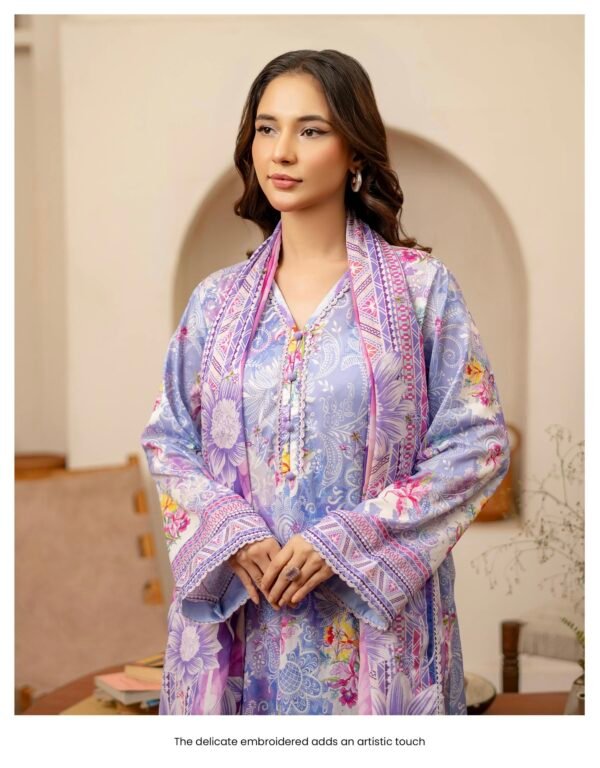MAHAJAL by Gull Jee – PREMIUM 3 PC UNSTITCHED EMBROIDERED COLLECTION ‘25- A05 - Image 2