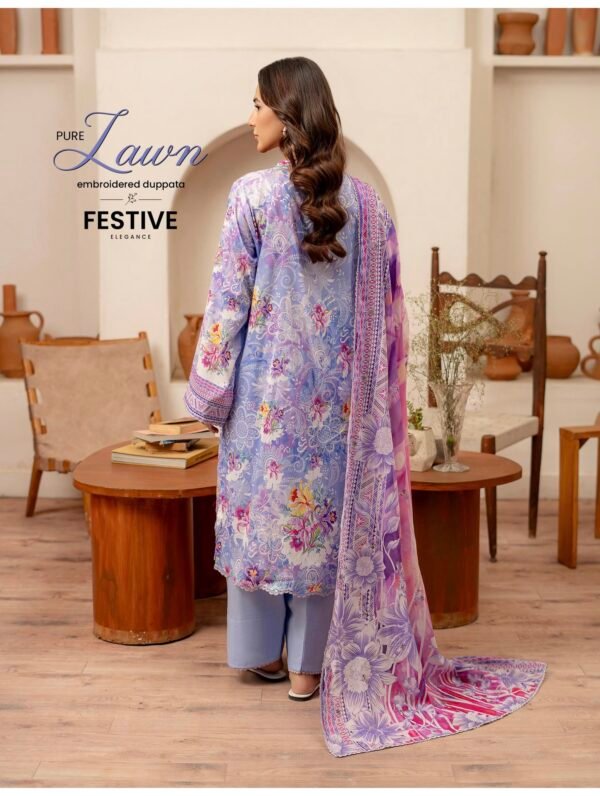 MAHAJAL by Gull Jee – PREMIUM 3 PC UNSTITCHED EMBROIDERED COLLECTION ‘25- A05 - Image 3