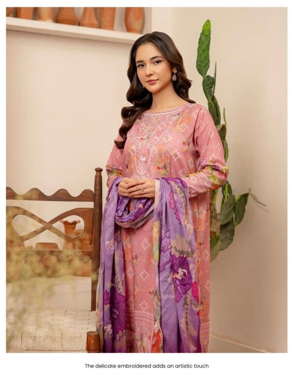 MAHAJAL by Gull Jee – PREMIUM 3 PC UNSTITCHED EMBROIDERED COLLECTION ‘25- A08 - Image 2