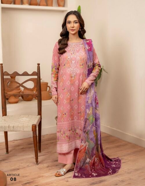 MAHAJAL by Gull Jee – PREMIUM 3 PC UNSTITCHED EMBROIDERED COLLECTION ‘25- A08