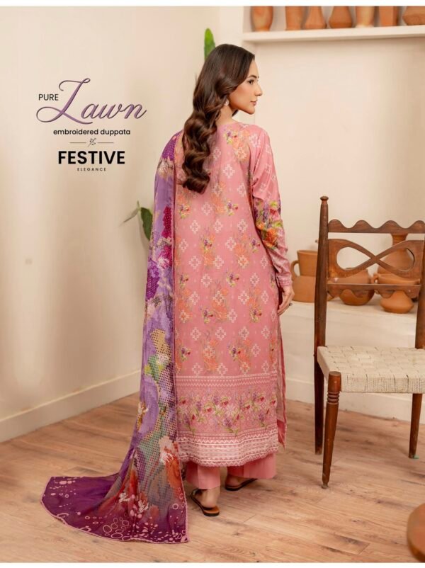 MAHAJAL by Gull Jee – PREMIUM 3 PC UNSTITCHED EMBROIDERED COLLECTION ‘25- A08 - Image 3