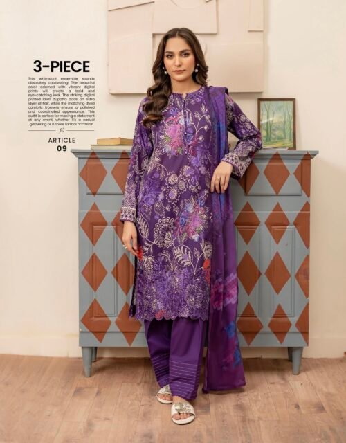 MAHAJAL by Gull Jee – PREMIUM 3 PC UNSTITCHED EMBROIDERED COLLECTION ‘25- A09