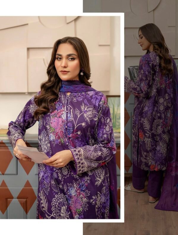 MAHAJAL by Gull Jee – PREMIUM 3 PC UNSTITCHED EMBROIDERED COLLECTION ‘25- A09 - Image 2