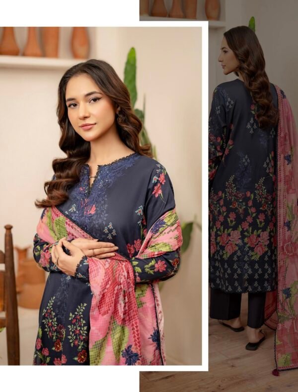 MAHAJAL by Gull Jee – PREMIUM 3 PC UNSTITCHED EMBROIDERED COLLECTION ‘25- A12 - Image 2