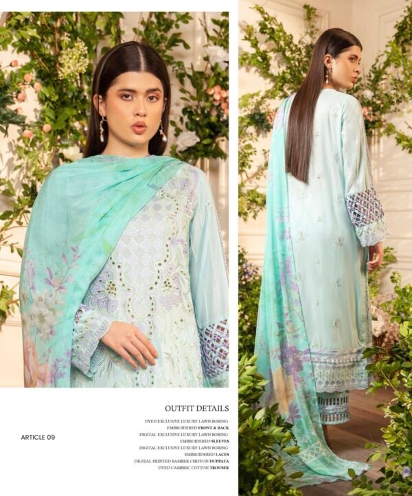 TROPICA by Gull Jee - UNSTITCHED EXCLUSIVE EMBROIDERED LAWN COLLECTION - A9 - Image 2