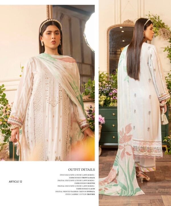 TROPICA by Gull Jee - UNSTITCHED EXCLUSIVE EMBROIDERED LAWN COLLECTION - A12 - Image 2