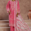 Bin Saeed Stitched 3 Piece Luxury Emb Cotton Collection - Magenta