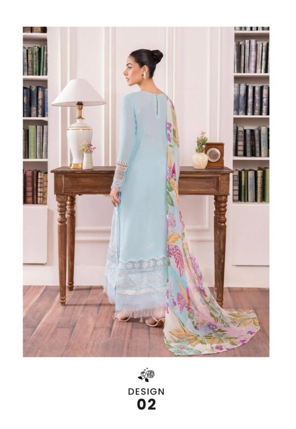DIORA by Gull Jee - UNSTITCHED 3PC LAWN COLLECTION FESTIVE EMBROIDERED - D02 - Image 3
