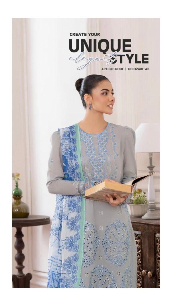 DIORA by Gull Jee - UNSTITCHED 3PC LAWN COLLECTION FESTIVE EMBROIDERED - D06