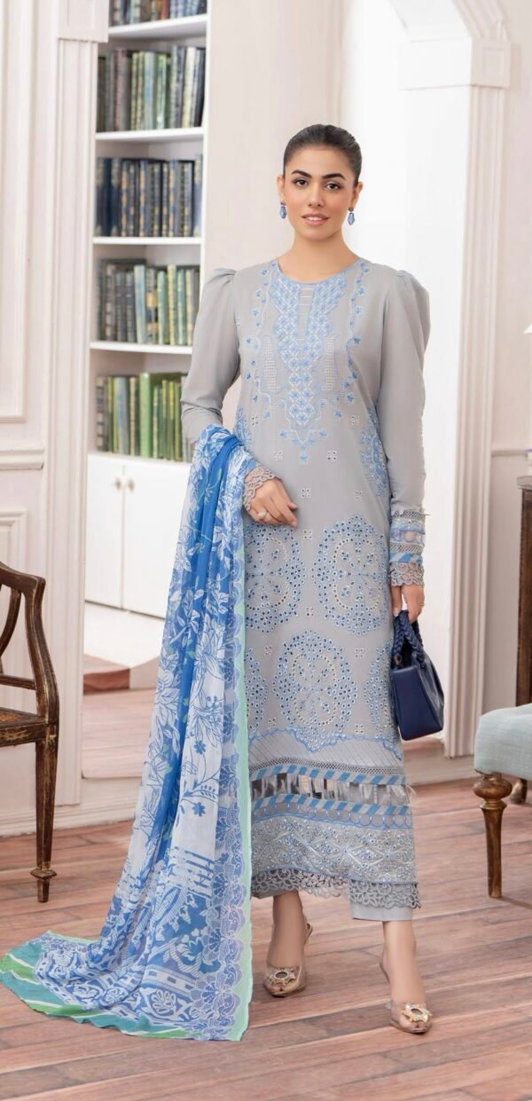 DIORA by Gull Jee - UNSTITCHED 3PC LAWN COLLECTION FESTIVE EMBROIDERED - D06 - Image 2