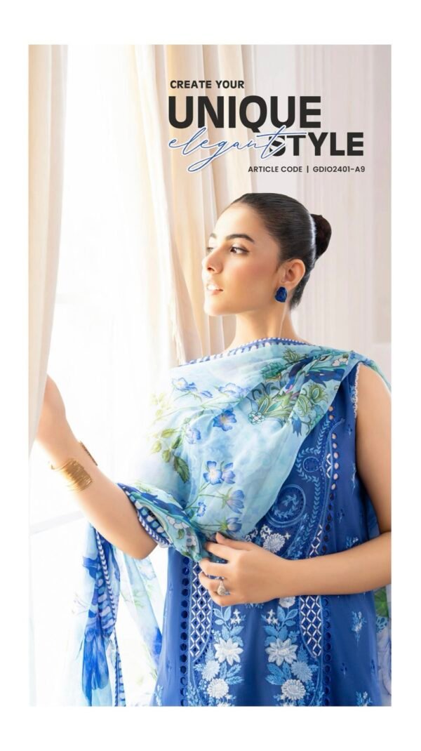DIORA by Gull Jee - UNSTITCHED 3PC LAWN COLLECTION FESTIVE EMBROIDERED - D09