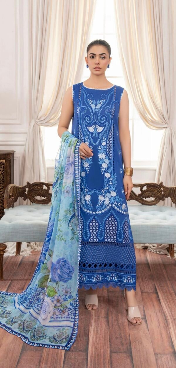 DIORA by Gull Jee - UNSTITCHED 3PC LAWN COLLECTION FESTIVE EMBROIDERED - D09 - Image 2