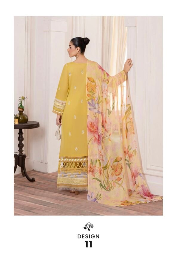 DIORA by Gull Jee - UNSTITCHED 3PC LAWN COLLECTION FESTIVE EMBROIDERED - D11 - Image 2