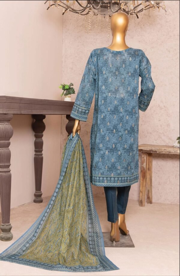 HZ Kalamkari Jacquard Embroidered Unstitched Collection - KJE -03 - Image 2