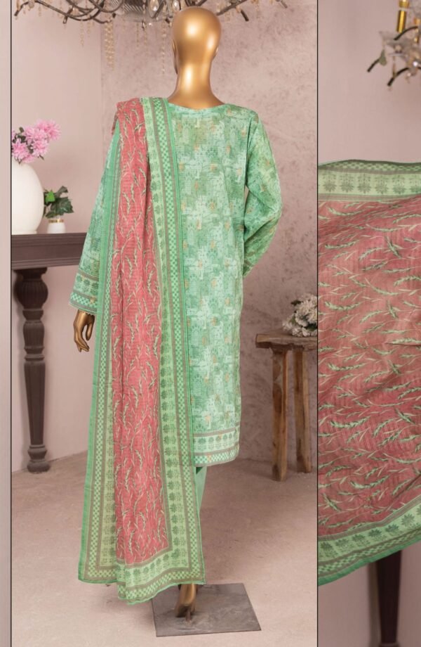 HZ Kalamkari Jacquard Embroidered Unstitched Collection - KJE -04 - Image 2