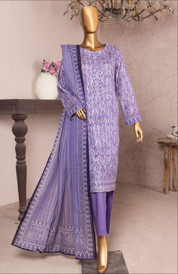 HZ Kalamkari Jacquard Embroidered Unstitched Collection - KJE -05