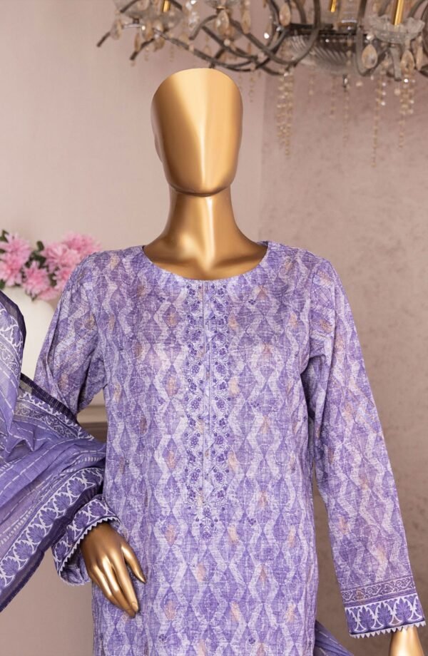 HZ Kalamkari Jacquard Embroidered Unstitched Collection - KJE -05 - Image 3