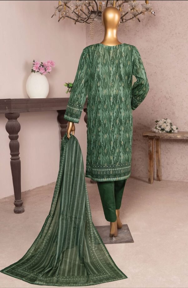 HZ Kalamkari Jacquard Embroidered Unstitched Collection - KJE -07 - Image 2