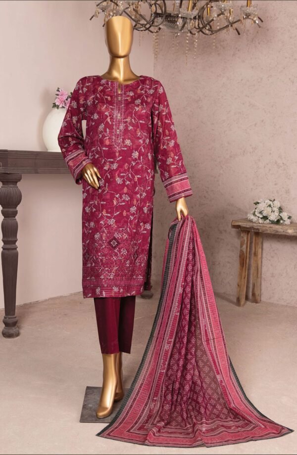 HZ Kalamkari Jacquard Embroidered Unstitched Collection - KJE -09