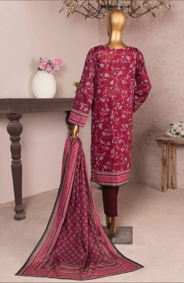 HZ Kalamkari Jacquard Embroidered Unstitched Collection - KJE -09 - Image 2