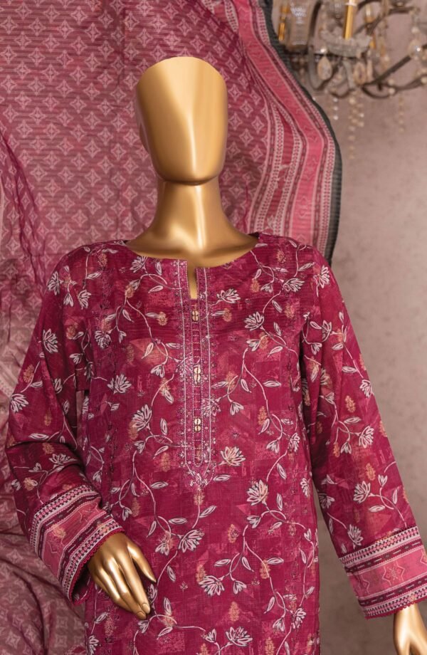 HZ Kalamkari Jacquard Embroidered Unstitched Collection - KJE -09 - Image 3
