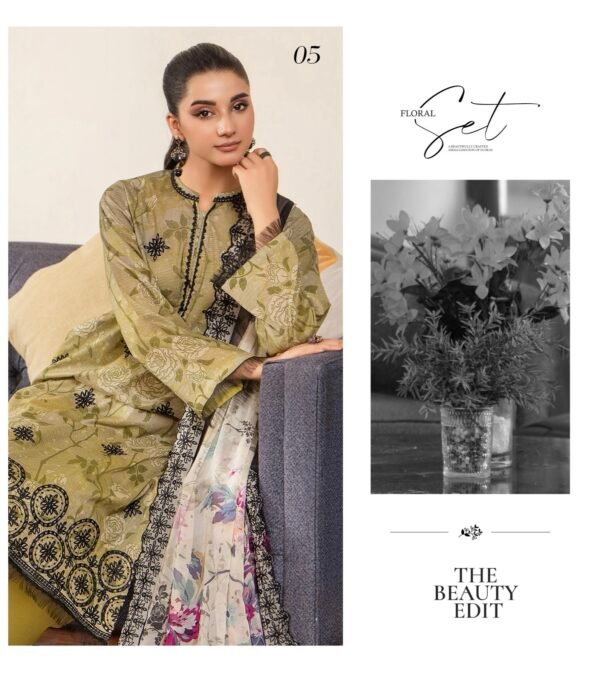 JaD By Gull Jee - UNSTITCHED EMBROIDERED 3 PIECE LAWN VOLUME -01 / EDIT* 25 - D05 - Image 3