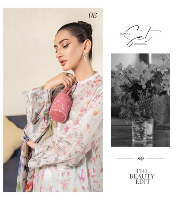 JaD By Gull Jee - UNSTITCHED EMBROIDERED 3 PIECE LAWN VOLUME -01 / EDIT* 25 - D08 - Image 3