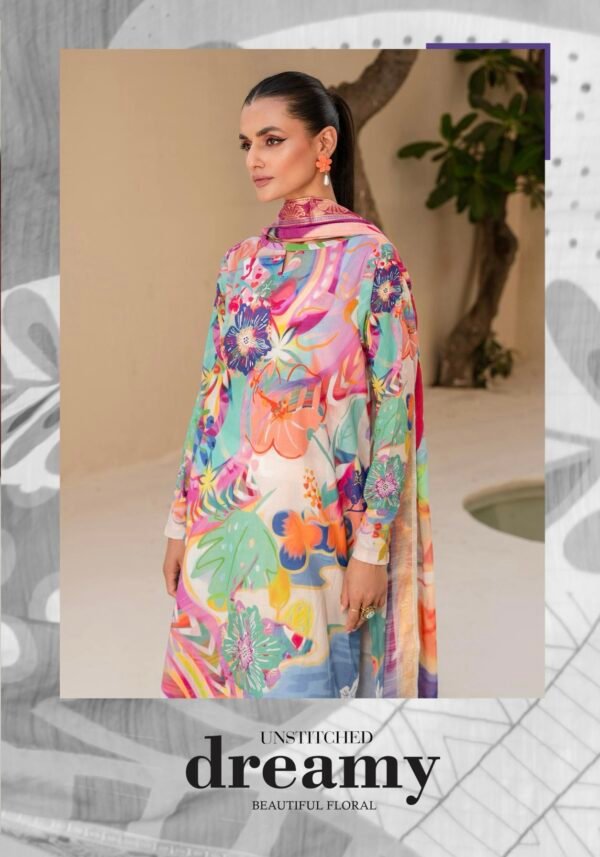 EXOTIC BLOOMS by Gull Jee - UNSTITCHED 3 PIECE EDIT'25 - D08 - Image 3