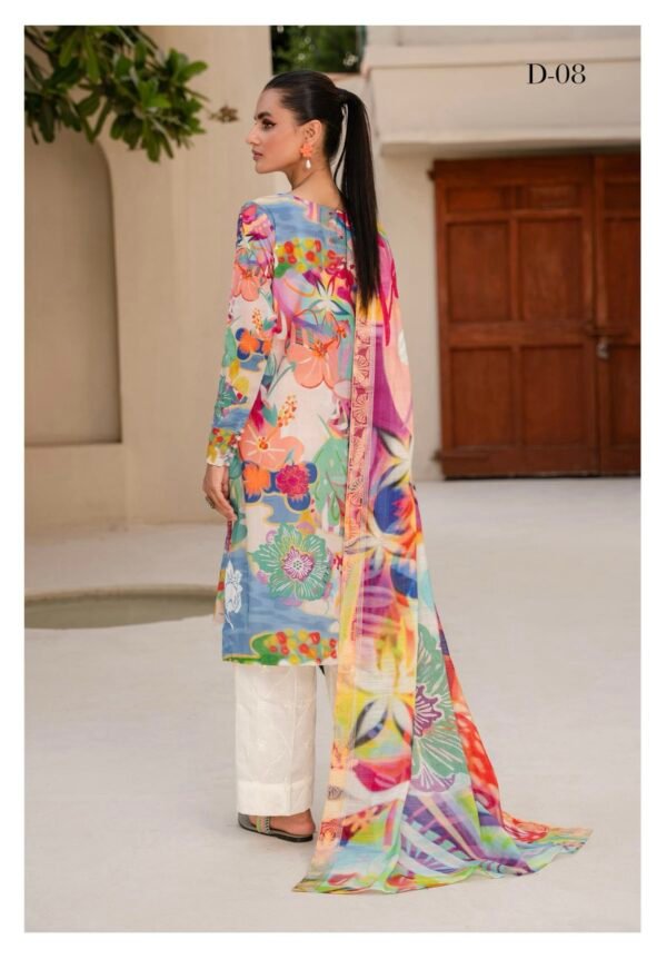 EXOTIC BLOOMS by Gull Jee - UNSTITCHED 3 PIECE EDIT'25 - D08 - Image 2