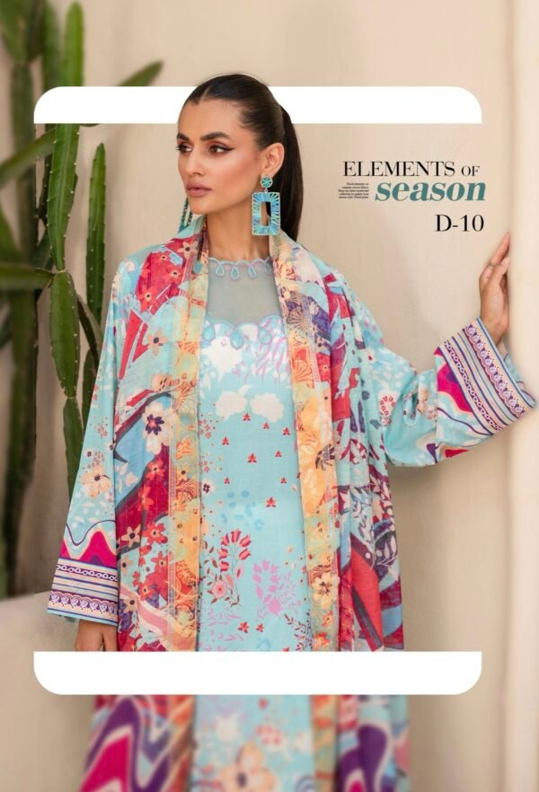 EXOTIC BLOOMS by Gull Jee - UNSTITCHED 3 PIECE EDIT'25 - D10 - Image 3