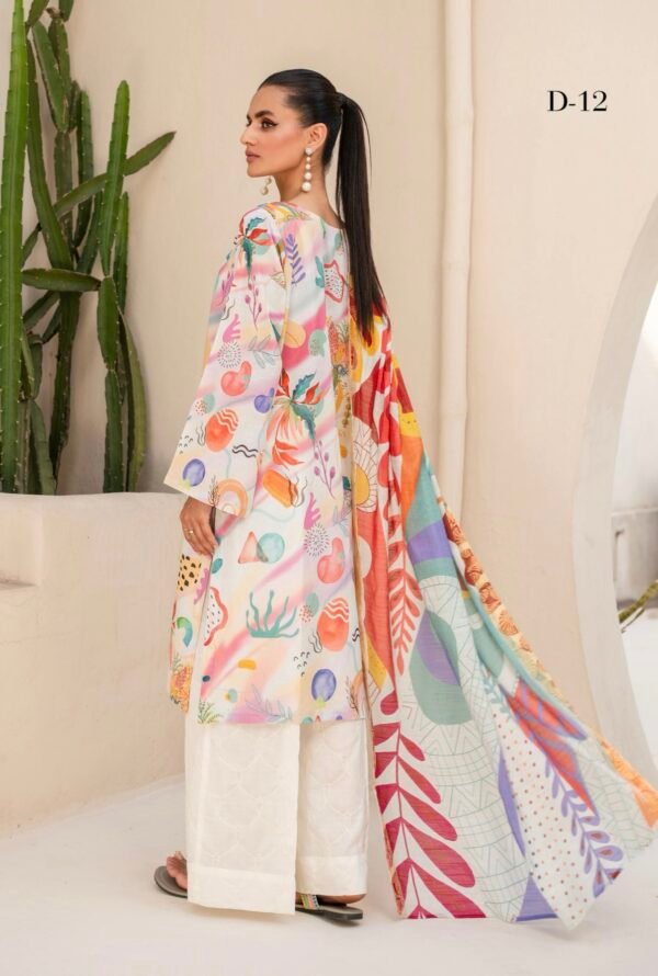 EXOTIC BLOOMS by Gull Jee - UNSTITCHED 3 PIECE EDIT'25 - D12 - Image 2