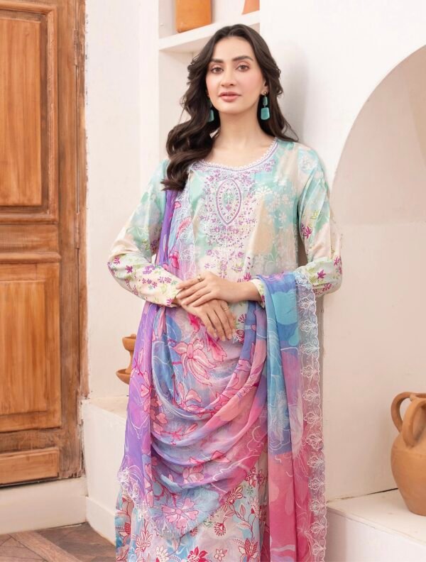 Rang Pasand by Gull Jee - PREMIUM 3 PC UNSTITCHED EMBROIDERED COLLECTION VOL-19 | EDIT 25 - A08 - Image 3