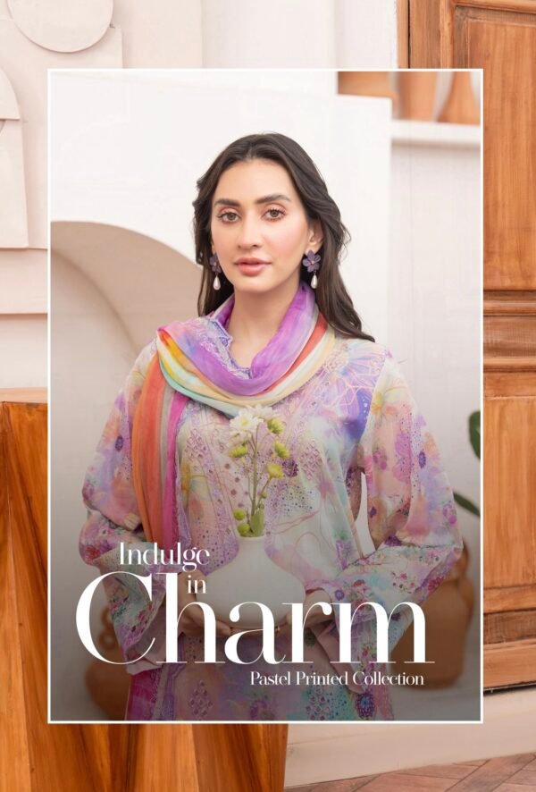 Rang Pasand by Gull Jee - PREMIUM 3 PC UNSTITCHED EMBROIDERED COLLECTION VOL-19 | EDIT 25 - A07 - Image 3