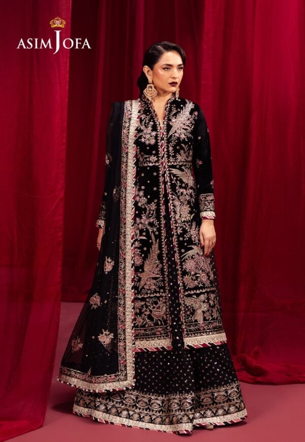 Asim Jofa Unstitched 3 Piece Luxury Velvet Embroidered Formal Dress Edition – AJMV-01