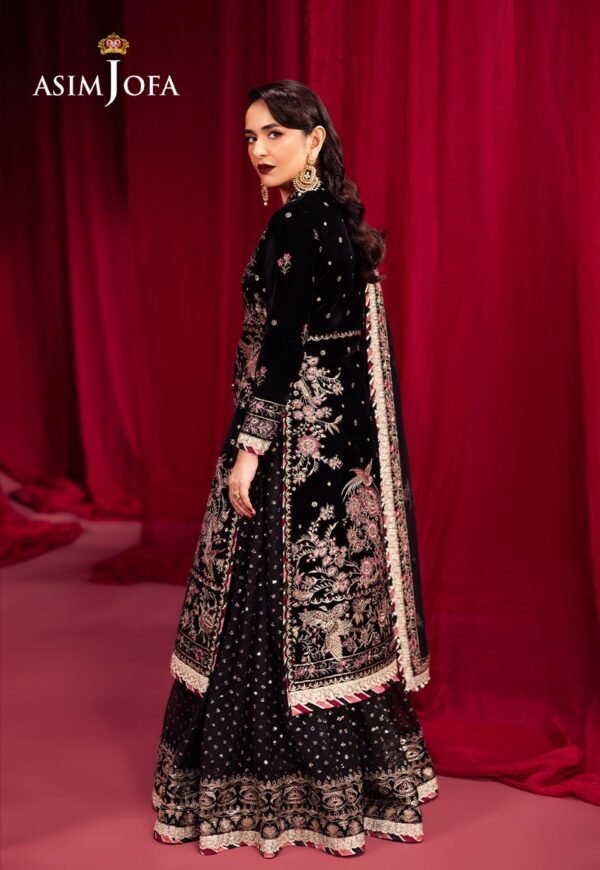 Asim Jofa Unstitched 3 Piece Luxury Velvet Embroidered Formal Dress Edition – AJMV-01 - Image 2