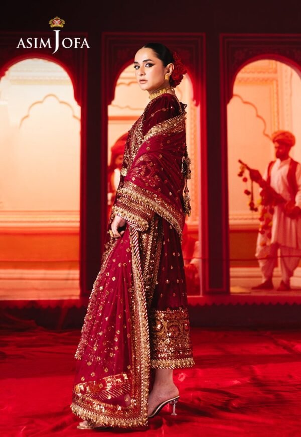 Asim Jofa Unstitched 3 Piece Luxury Velvet Embroidered Formal Dress Edition – AJMV-02 - Image 2