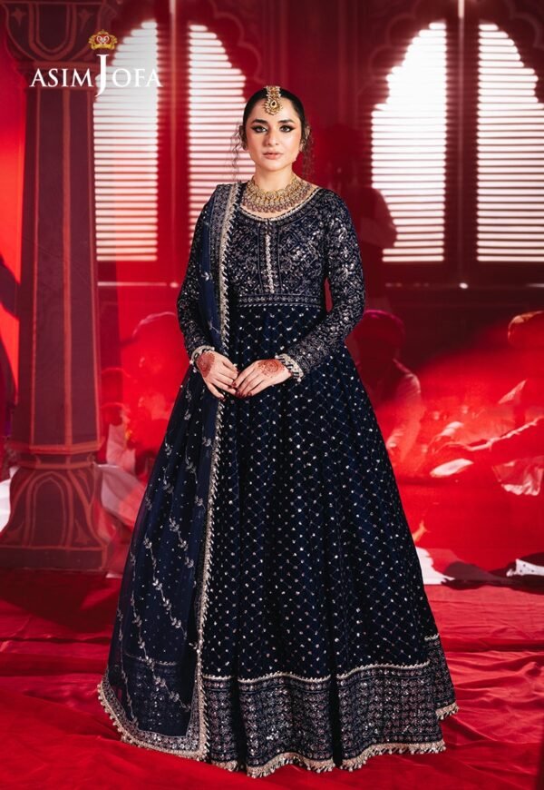 Asim Jofa Unstitched 2 Piece Luxury Velvet Embroidered Formal Dress Edition – AJMV-03