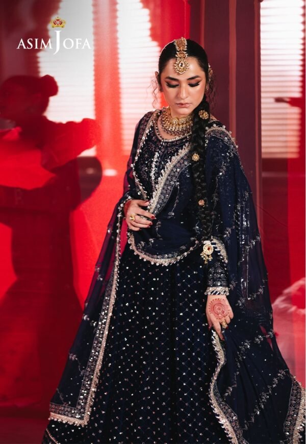 Asim Jofa Unstitched 2 Piece Luxury Velvet Embroidered Formal Dress Edition – AJMV-03 - Image 6