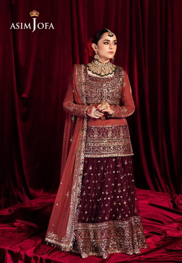 Asim Jofa Unstitched 3 Piece Luxury Velvet Embroidered Formal Dress Edition – AJMV-04