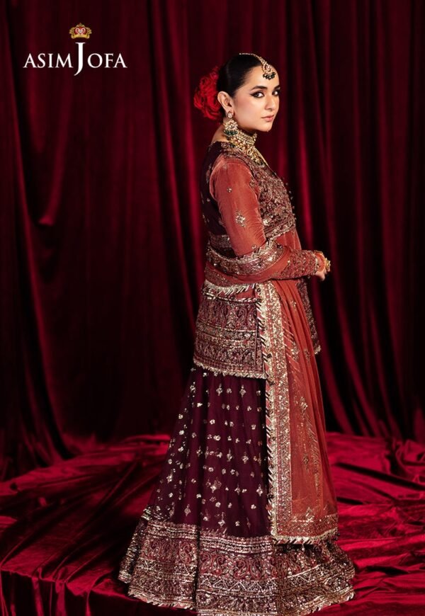 Asim Jofa Unstitched 3 Piece Luxury Velvet Embroidered Formal Dress Edition – AJMV-04 - Image 2
